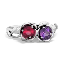 Ruby Rose Garden 14K White Gold ring R5510