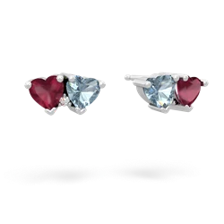 Ruby Sweethearts 14K White Gold earrings E5260