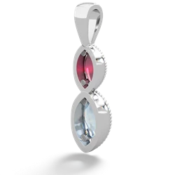 Ruby Antique-Style Halo 14K White Gold pendant P5700