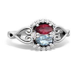 Ruby Love Nest 14K White Gold ring R5860