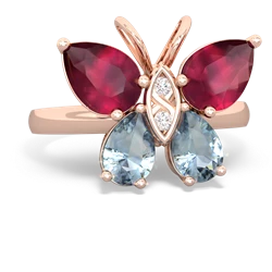 Ruby Butterfly 14K Rose Gold ring R2215