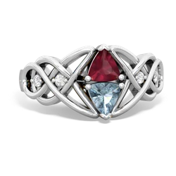 Ruby Keepsake Celtic Knot 14K White Gold ring R5300