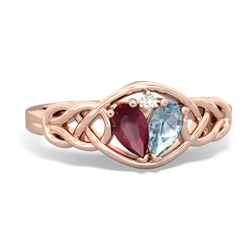 Ruby Celtic Love Knot 14K Rose Gold ring R5420