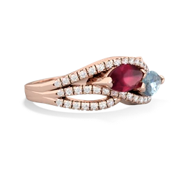 Ruby Diamond Rivers 14K Rose Gold ring R3070