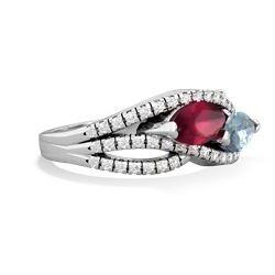 Ruby Diamond Rivers 14K White Gold ring R3070