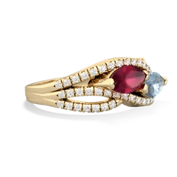 Ruby Diamond Rivers 14K Yellow Gold ring R3070