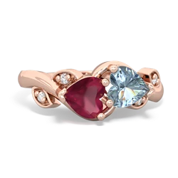 Ruby Floral Elegance 14K Rose Gold ring R5790