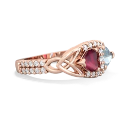 Ruby Sparkling Celtic Knot 14K Rose Gold ring R2645