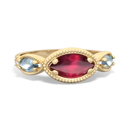 Ruby Milgrain Marquise 14K Yellow Gold ring R5700