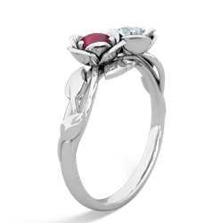 Ruby Rose Garden 14K White Gold ring R5510