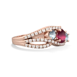 Ruby Three Stone Aurora 14K Rose Gold ring R3080