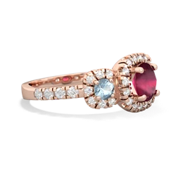 Ruby Regal Halo 14K Rose Gold ring R5350