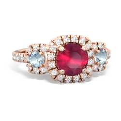 Ruby Regal Halo 14K Rose Gold ring R5350