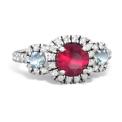 Ruby Regal Halo 14K White Gold ring R5350