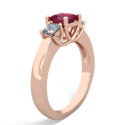 Ruby Three Stone Trellis 14K Rose Gold ring R4015