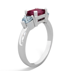 Ruby Three Stone 14K White Gold ring R5235