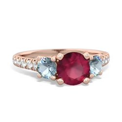 Ruby Pave Trellis 14K Rose Gold ring R5500