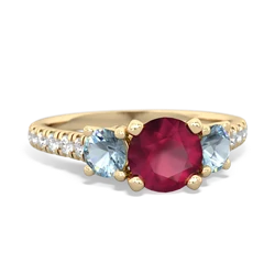 Ruby Pave Trellis 14K Yellow Gold ring R5500