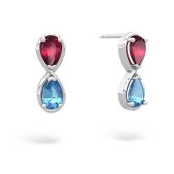 Ruby Infinity 14K White Gold earrings E5050