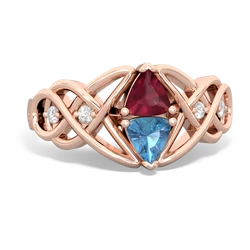 Ruby Keepsake Celtic Knot 14K Rose Gold ring R5300