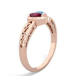 Ruby Filligree 'One Heart' 14K Rose Gold ring R5070