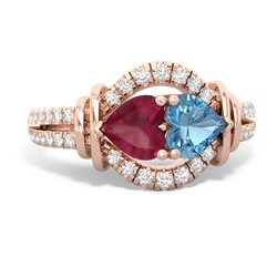 Ruby Art-Deco Keepsake 14K Rose Gold ring R5630