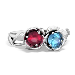 Ruby Rose Garden 14K White Gold ring R5510