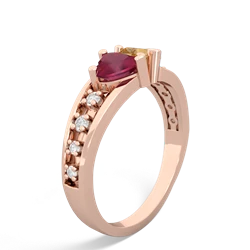 Ruby Heart To Heart 14K Rose Gold ring R3342