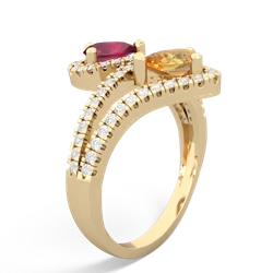 Ruby Diamond Dazzler 14K Yellow Gold ring R3000