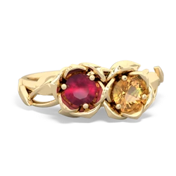 Ruby Rose Garden 14K Yellow Gold ring R5510