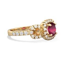 Ruby Regal Halo 14K Yellow Gold ring R5350