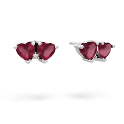 Ruby Sweethearts 14K White Gold earrings E5260