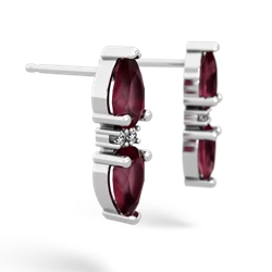 Ruby Bowtie Drop 14K White Gold earrings E0865