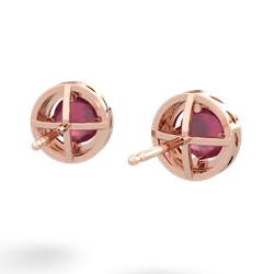 Ruby Halo 14K Rose Gold earrings E5320