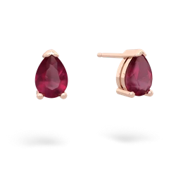 Ruby Teardrop Stud 14K Rose Gold earrings E1793