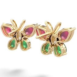 Ruby Butterfly 14K Yellow Gold earrings E2215