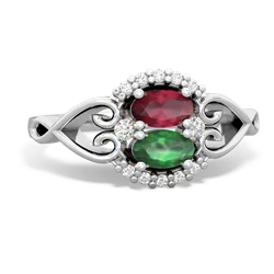 Ruby Love Nest 14K White Gold ring R5860