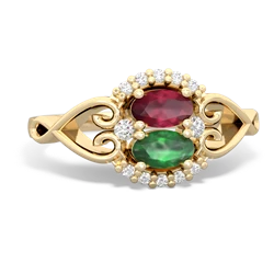 Ruby Love Nest 14K Yellow Gold ring R5860