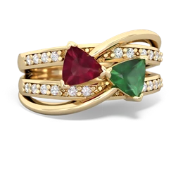 Ruby Bowtie 14K Yellow Gold ring R2360