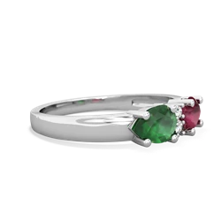 Ruby Pear Bowtie 14K White Gold ring R0865