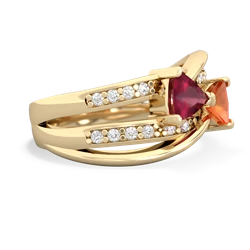 Ruby Bowtie 14K Yellow Gold ring R2360