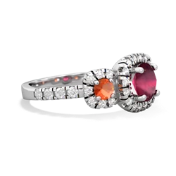 Ruby Regal Halo 14K White Gold ring R5350