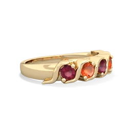 Ruby Anniversary Band 14K Yellow Gold ring R2089