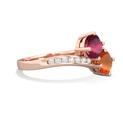 Ruby Channel Set Two Stone 14K Rose Gold ring R5303