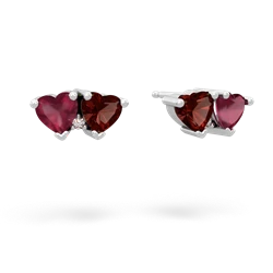 Ruby Sweethearts 14K White Gold earrings E5260