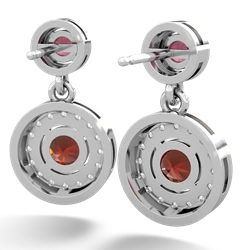 Ruby Halo Dangle 14K White Gold earrings E5319