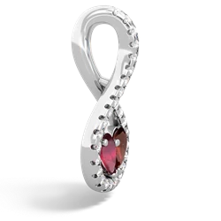 Ruby Pave Twist 'One Heart' 14K White Gold pendant P5360