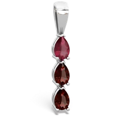 Ruby Dew Drops 14K White Gold pendant P2251