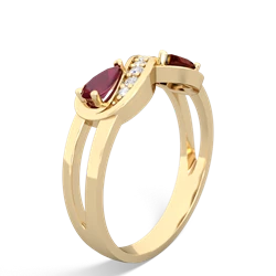 Ruby Diamond Infinity 14K Yellow Gold ring R5390