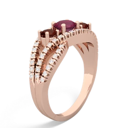 Ruby Three Stone Aurora 14K Rose Gold ring R3080